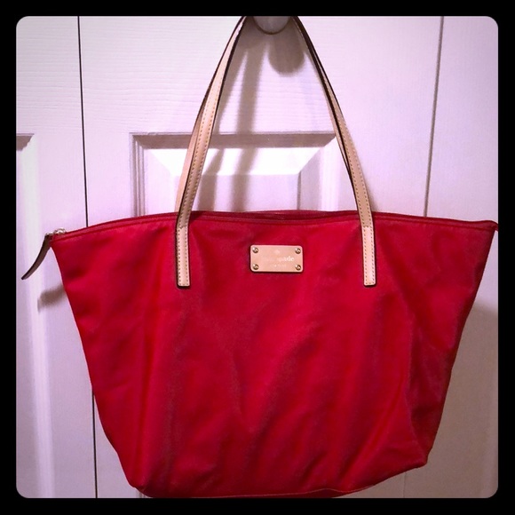 kate spade red tote bag